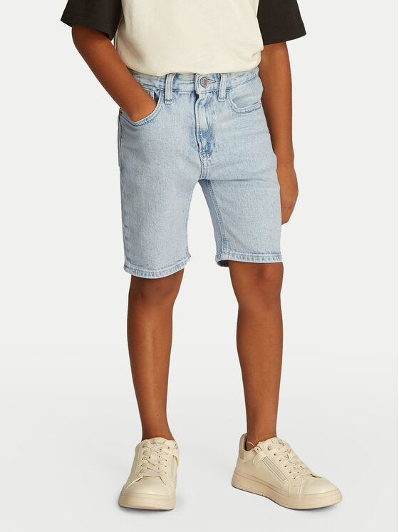 Calvin Klein Jeans Szorty jeansowe IB0IB02432 Niebieski Regular Fit