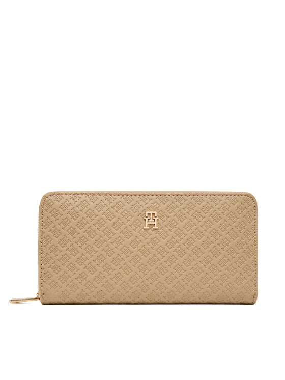 Tommy Hilfiger Portfel Th Icon Lrg Za Mono AW0AW18482 Beżowy