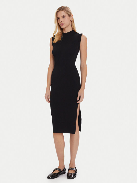 Morgan Sukienka dzianinowa 252-RMLISEA Czarny Slim Fit