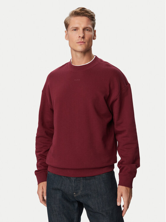 HUGO Bluza Dapocrew  50525892 Bordowy Relaxed Fit