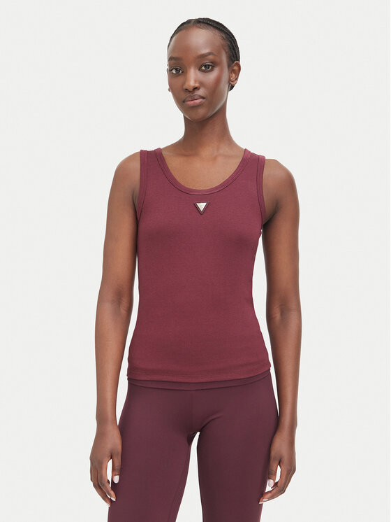 Guess Top V6YP09 K4312 Bordowy Regular Fit