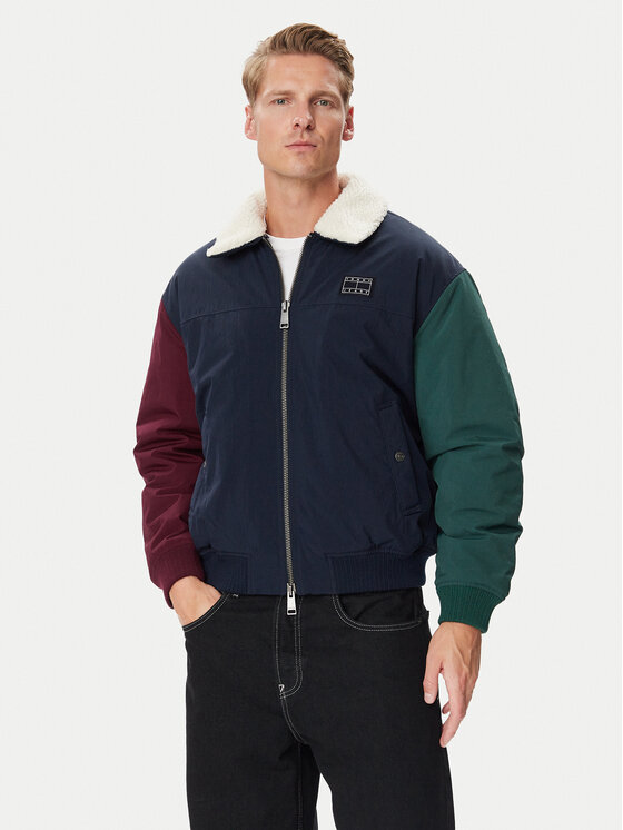 Tommy Jeans Kurtka przejściowa Flag Aviator DM0DM23499 Granatowy Regular Fit