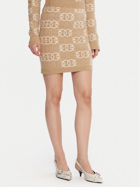 PINKO Spódnica mini Bang Bang 106040 A2YD Beżowy Slim Fit