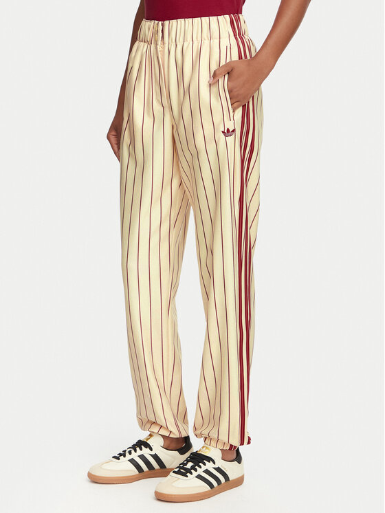 adidas Spodnie dresowe Pinstripe Firebird Track Ptan KT1851 Kremowy Regular Fit