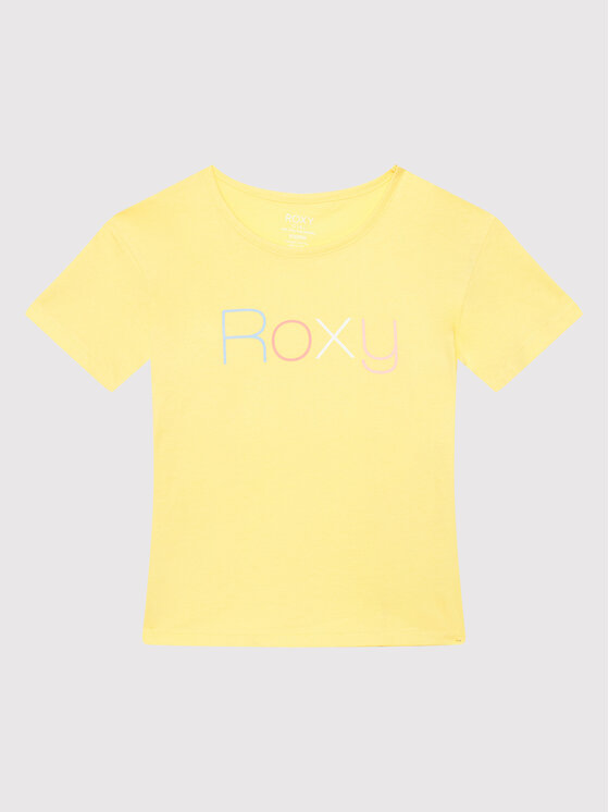 Roxy T-Shirt Short Sleeve ERGZT03845 Żółty Regular Fit