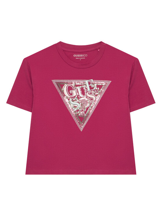 Guess T-Shirt J6GI24 K6YW4 Różowy ciemny Relaxed Fit