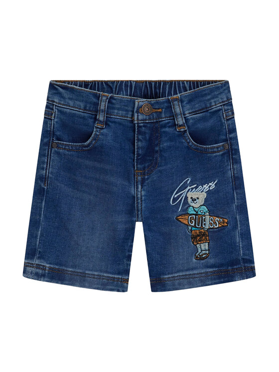 Guess Szorty jeansowe N6GD12 D4CA0 Granatowy Regular Fit