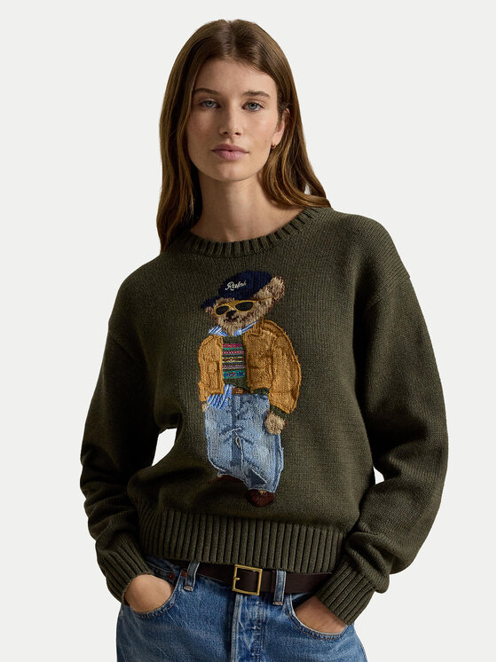 Polo Ralph Lauren Sweter 211B17762001 Zielony ciemny Relaxed Fit