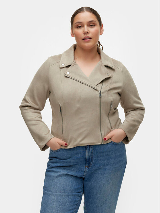 Vero Moda Curve Kurtka z imitacji skóry Jose 10308583 Szary Slim Fit