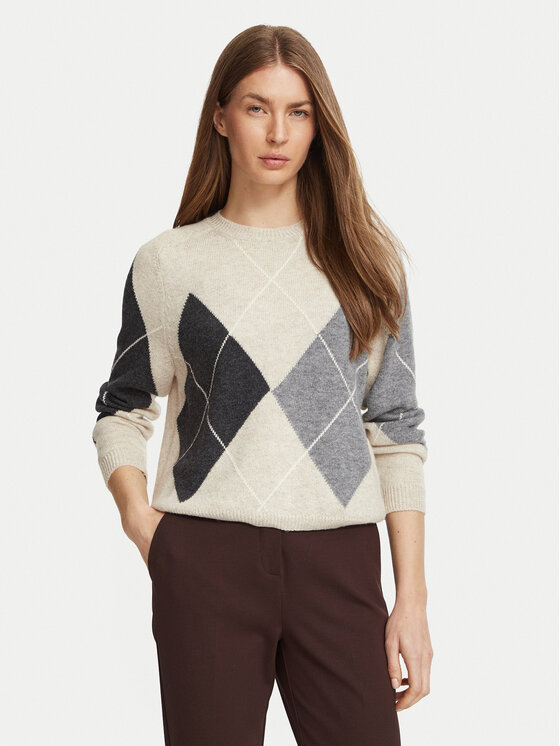 Marella Sweter 2625366212200 Beżowy Regular Fit