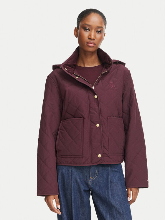 Tommy Hilfiger Kurtka przejściowa WW0WW51512 Bordowy Regular Fit