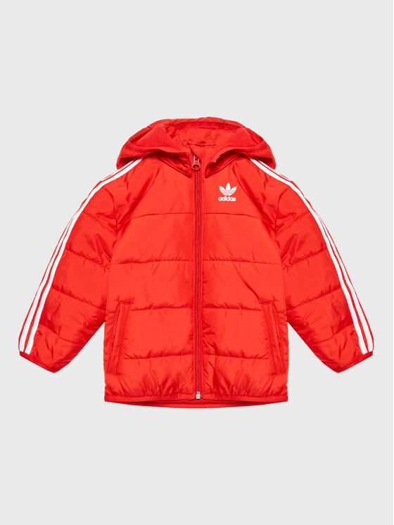 adidas Kurtka puchowa adicolor HK7452 Czerwony Regular Fit
