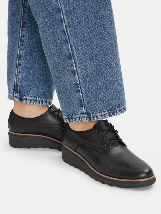 Clarks Oxfordy Sharon Rae 261754164 Czarny