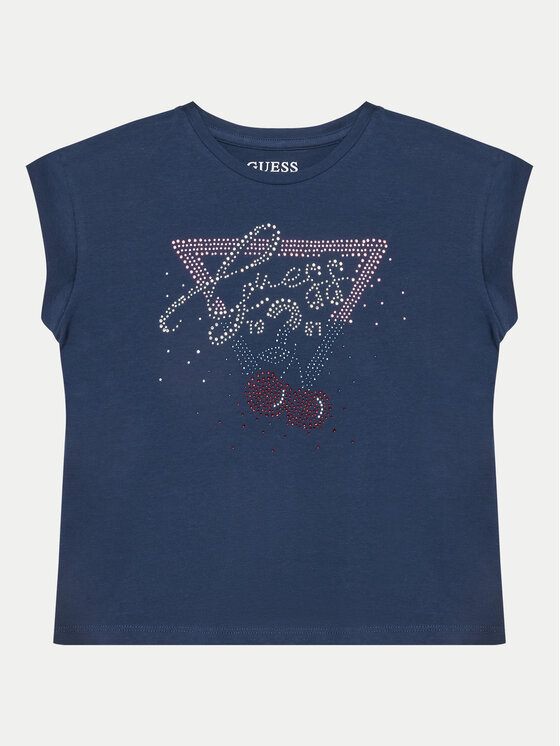Guess T-Shirt J5GI01 K6YW4 Granatowy Boxy Fit