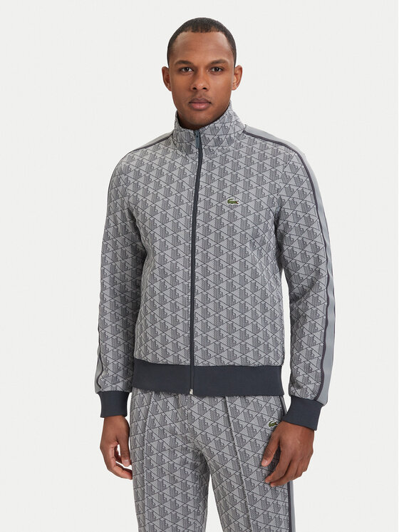 Lacoste Bluza SH1368 Szary Regular Fit