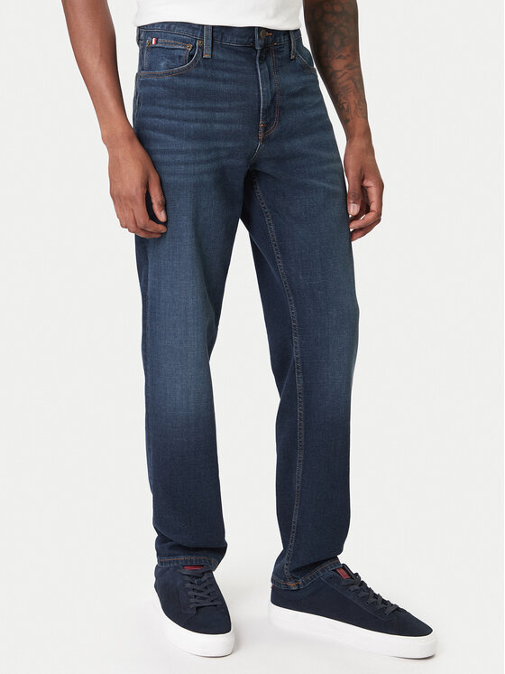 Tommy Hilfiger Jeansy Denton MW0MW41902 Granatowy Straight Fit