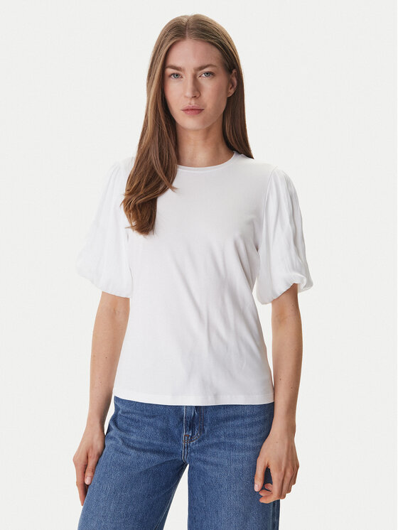 DKNY Bluzka P6BH7ENV Biały Regular Fit