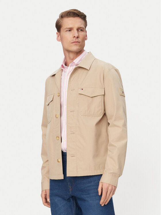 Tommy Hilfiger Kurtka koszulowa MW0MW38712 Beżowy jasny Regular Fit
