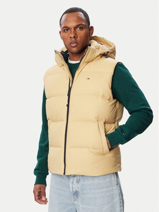 Tommy Jeans Bezrękawnik DM0DM20465 Beżowy jasny Regular Fit