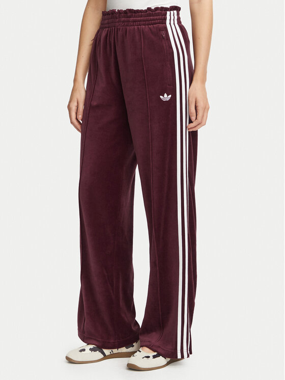 adidas Spodnie dresowe Velour LG4291 Bordowy Loose Fit