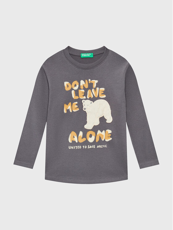 United Colors Of Benetton Bluzka 3YN4G106D Szary Regular Fit