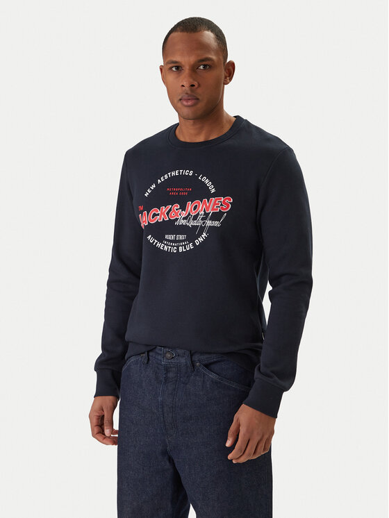Jack & Jones Bluza Logo 12288925 Granatowy Regular Fit