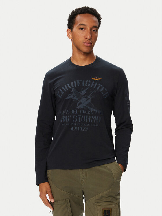 Aeronautica Militare Longsleeve 262TS2584UJ00750 Granatowy Regular Fit