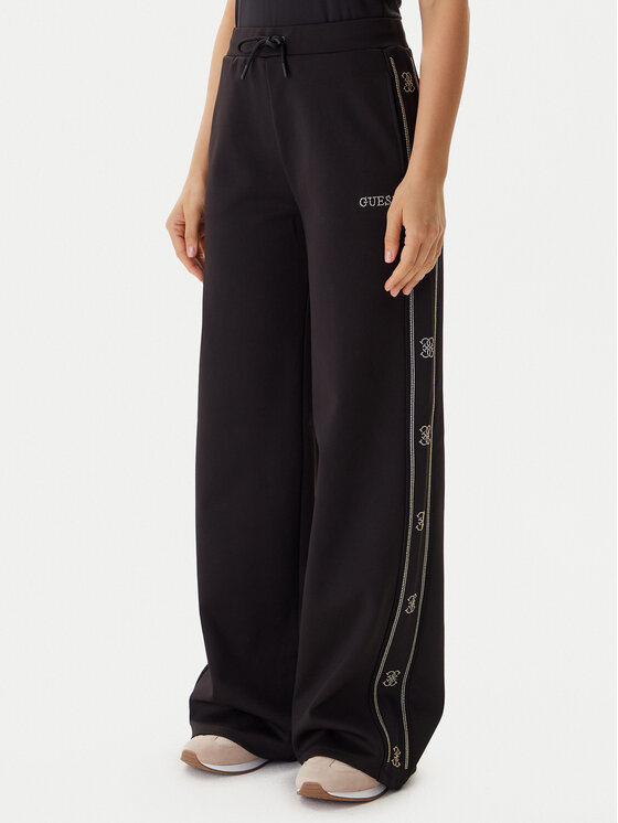 Guess Spodnie dresowe V5BB12 KCX22 Czarny Wide Leg