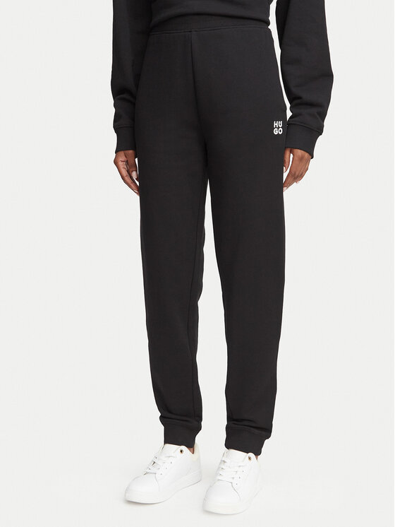 HUGO Spodnie dresowe Nelfinia 50576343 Czarny Regular Fit