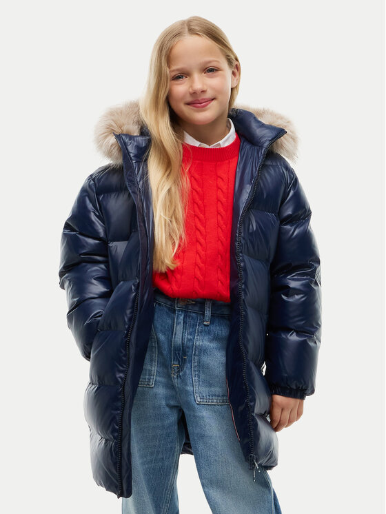 Tommy Hilfiger Kurtka puchowa KG0KG09674 Granatowy Regular Fit