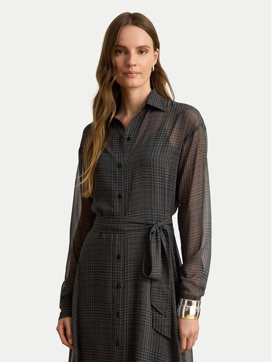 LAUREN RALPH LAUREN Sukienka koszulowa 200B33077001 Szary ciemny Regular Fit