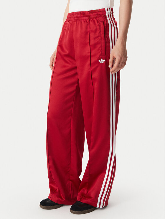 adidas Spodnie dresowe Satin Sst Loose Trackpant KS7338 Czerwony Relaxed Fit
