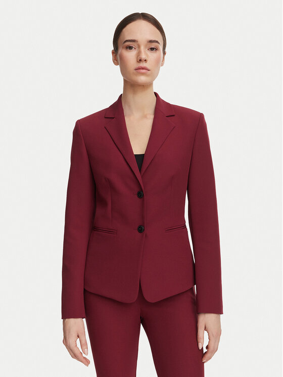 HUGO Marynarka Agonia-1 50539976 Czerwony ciemny Slim Fit