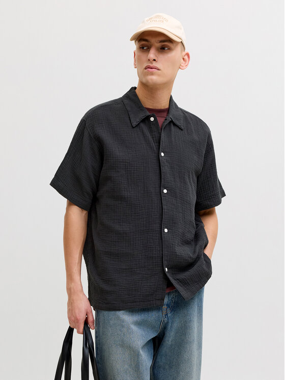 Jack & Jones Koszula Nantucket Double 12291812 Czarny Regular Fit
