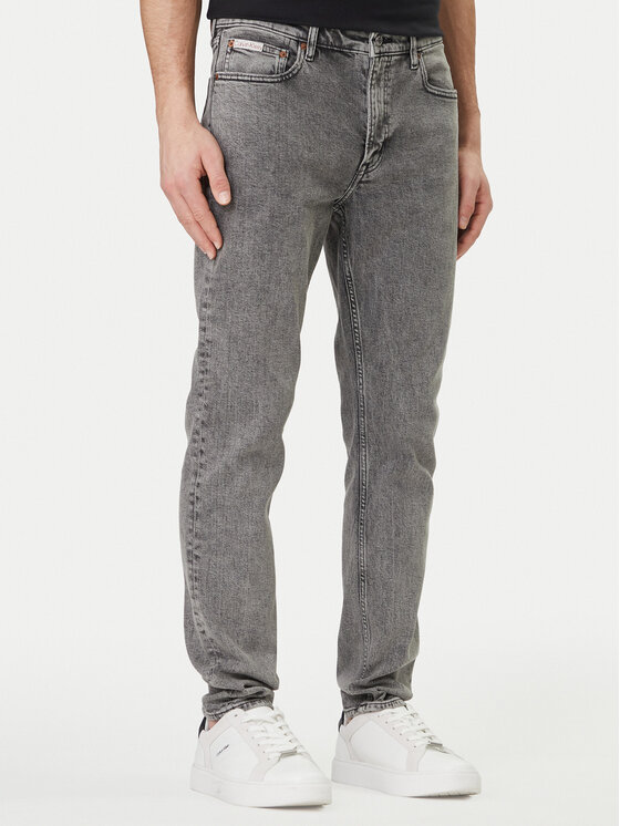 Calvin Klein Jeans Jeansy LV04RF928G Szary Tapered Fit