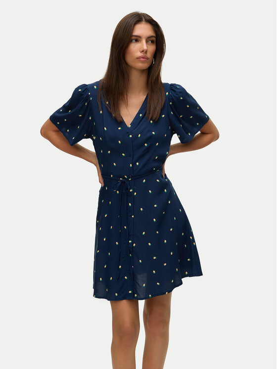 Vero Moda Sukienka letnia Alba 10292845 Granatowy Regular Fit