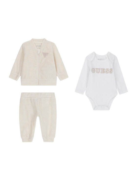 Guess Komplet dresowy H6BG05 K6014 Kremowy Regular Fit