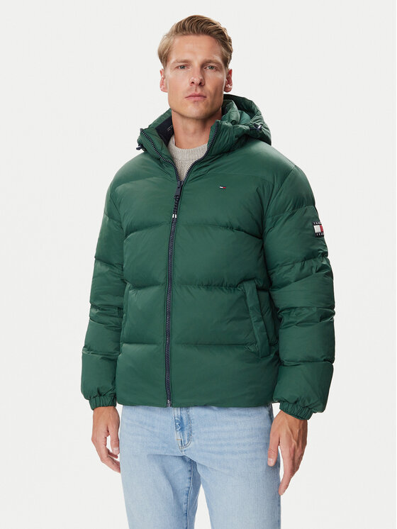 Tommy Jeans Kurtka puchowa Essential  DM0DM19786 Zielony ciemny Regular Fit