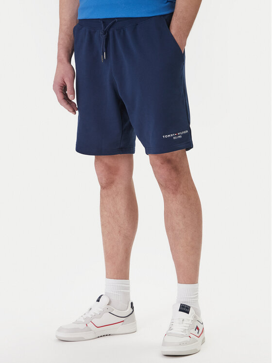 Tommy Hilfiger Szorty sportowe Logo MW0MW43068 Granatowy Regular Fit
