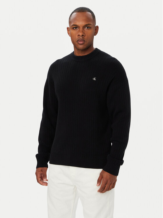 Calvin Klein Jeans Sweter LV04RH328G Czarny Regular Fit