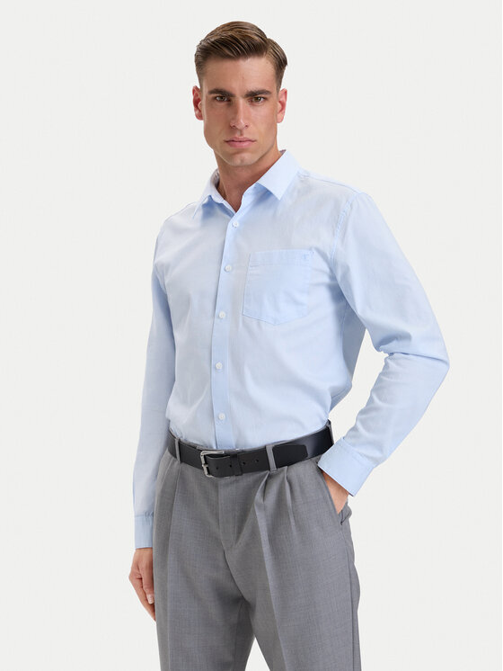 Calvin Klein Koszula Eoe Oxford LV04LH111G Niebieski jasny Regular Fit