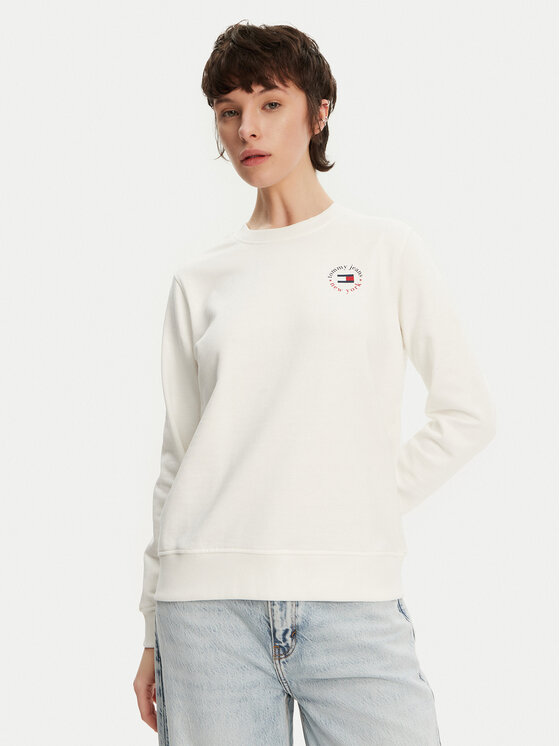 Tommy Jeans Bluza Essential DW0DW20639 Biały Regular Fit