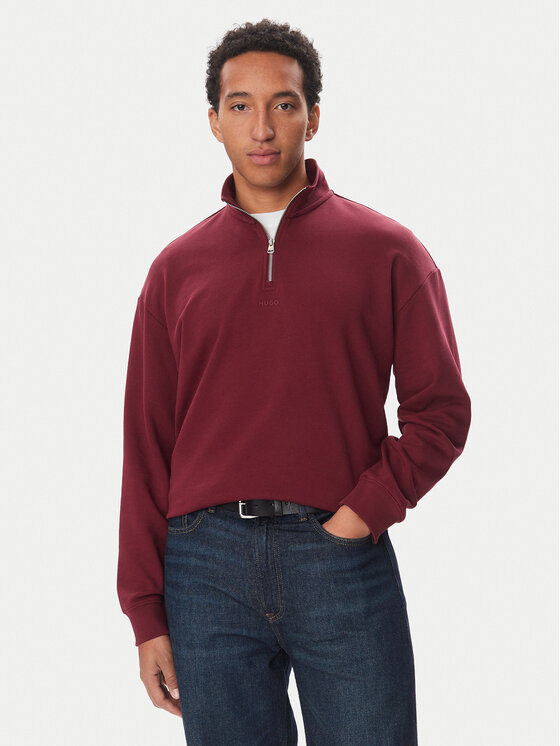 HUGO Bluza Durty244  50525881 Bordowy Relaxed Fit