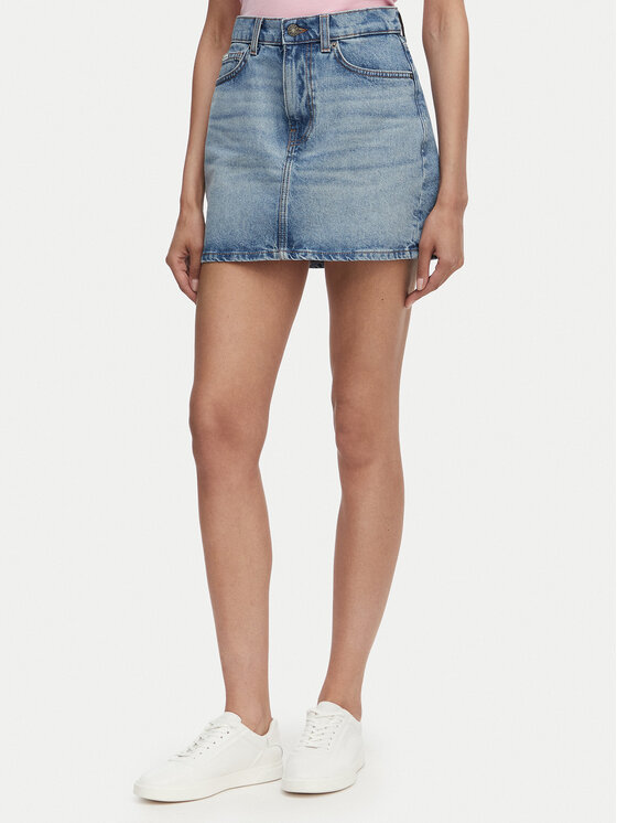 Guess Jeans Spódnica jeansowa W5GD0Q D5M4A Niebieski Regular Fit