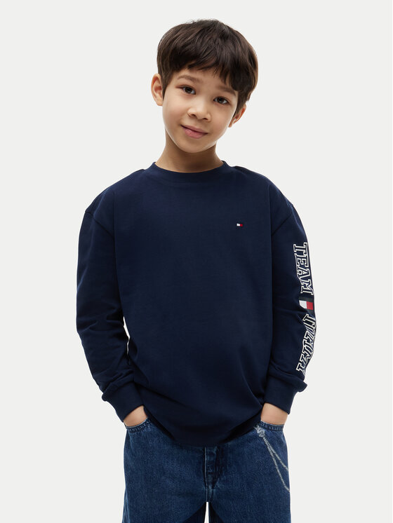 Tommy Hilfiger Bluzka Graphic KB0KB10512 Granatowy Regular Fit