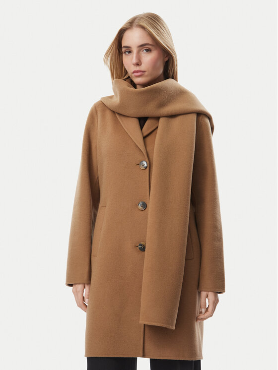 MICHAEL Michael Kors Płaszcz wełniany 77A7146M22 Brązowy jasny Regular Fit
