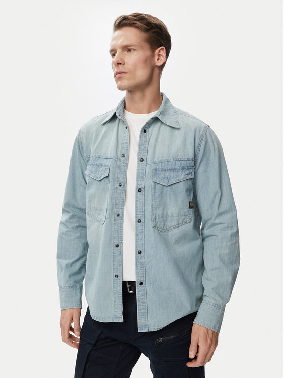 G-Star Raw Koszula jeansowa Dakota  D23006-E356 Niebieski Regular Fit