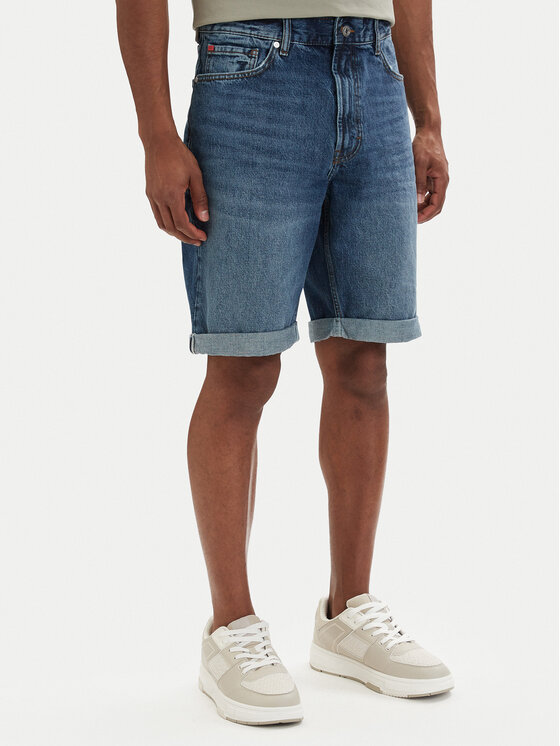 HUGO Szorty jeansowe 50560386 Niebieski Tapered Fit
