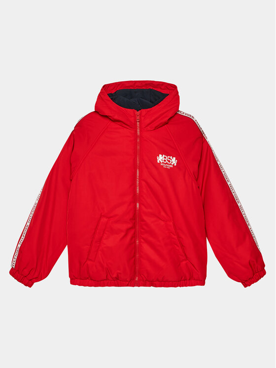 Tommy Hilfiger Kurtka przejściowa Heritage Logo Windbreaker KB0KB08880 Czerwony Regular Fit