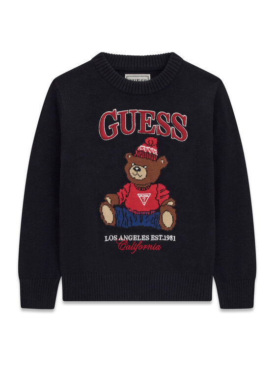 Guess Sweter N6BR03 Z1393 Granatowy Regular Fit